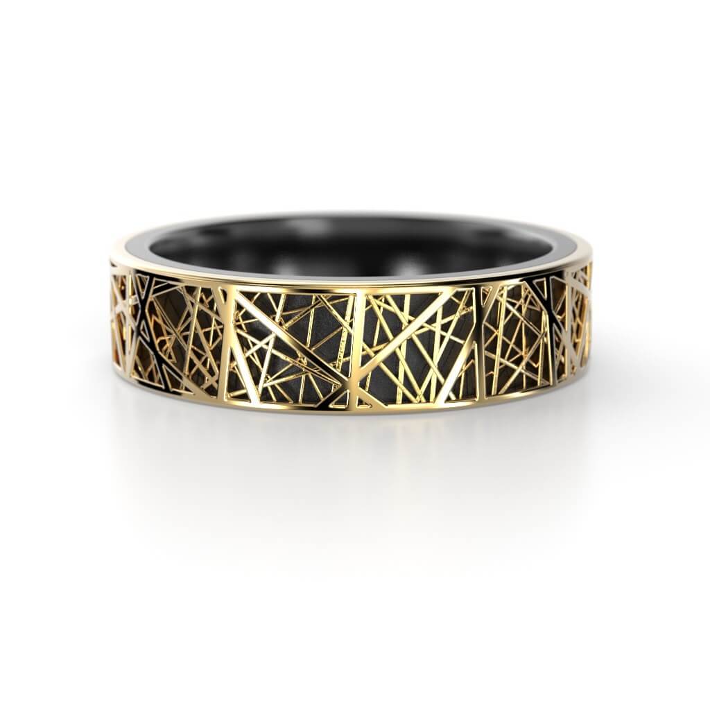 Festive Routa NOX sormus 6 mm keltakulta Festive