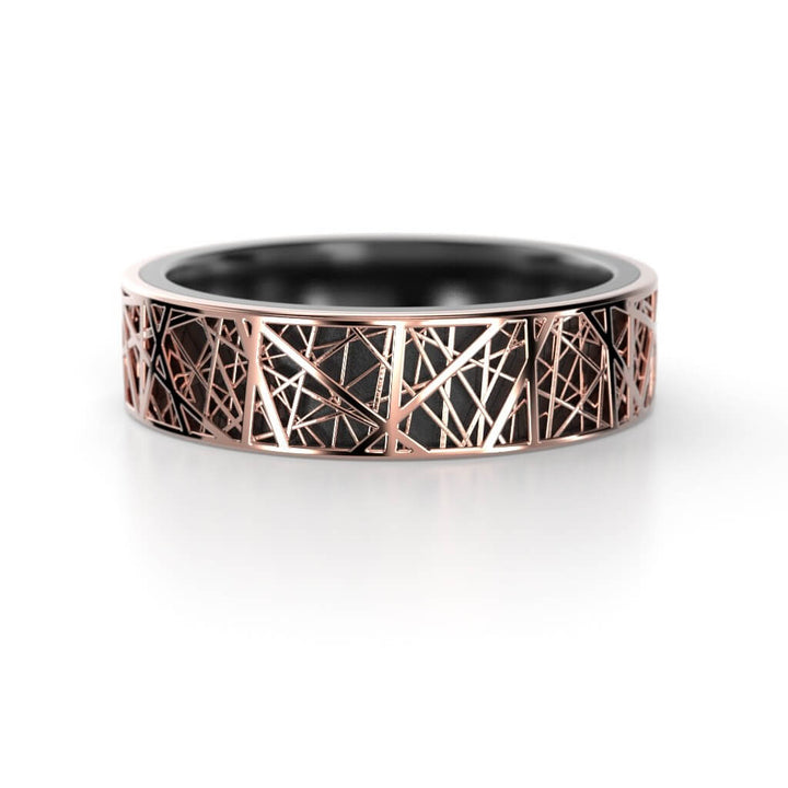 Festive Routa NOX sormus 6 mm punakulta kuvio edestä