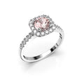 Festive Jemina morganiitti-timanttisormus 0,26 ct valkokulta