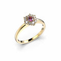Festive Nadja Halo Pink Timanttisormus 0,18 ct keltakulta