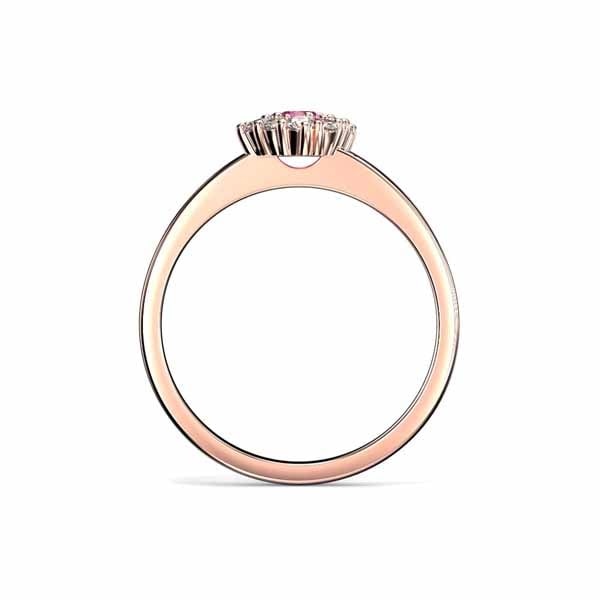 Festive Nadja Halo Pink Timanttisormus 0,18 ct punakulta