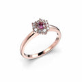 Festive Nadja Halo Pink Timanttisormus 0,18 ct punakulta