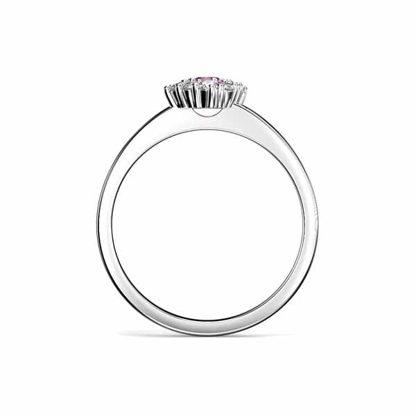 Festive Nadja Halo Pink Timanttisormus 0,18 ct valkokulta