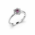 Festive Nadja Halo Pink Timanttisormus 0,18 ct valkokulta