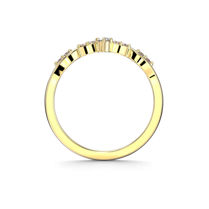 Festive Lilja 0,12 ct timattisormus 16,5 mm kotimainen sivuprofiili keltakultainen