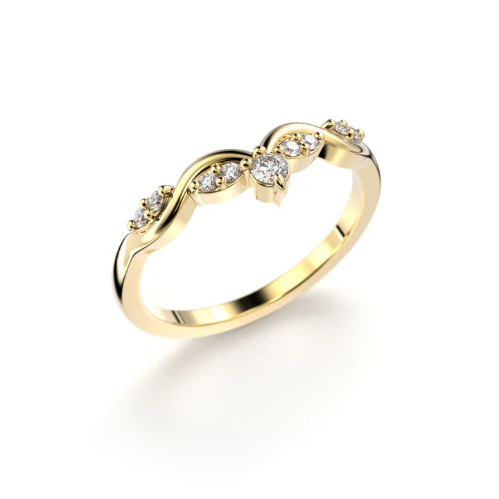 Festive Lilja 0,12 ct timattisormus 16,5 mm kotimainen keltakultainen laboratoriotimanteilla