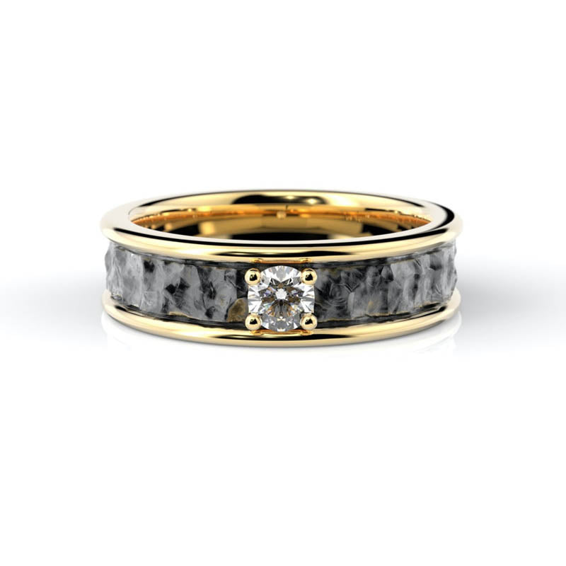 Festive Peruskallio timanttisormus 0,15 ct keltakulta 
