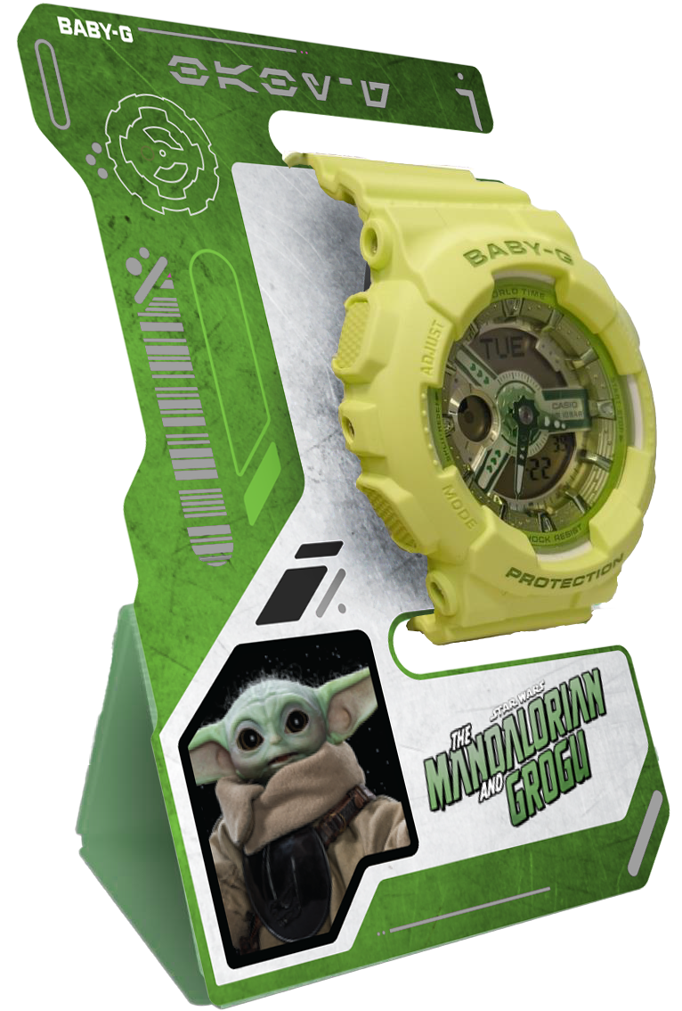 Casio Baby-G The Mandalorian and Grogu BA-110YK3A Kulta-Aika