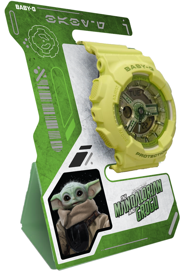 Casio Baby-G The Mandalorian and Grogu BA-110YK3A Kulta-Aika