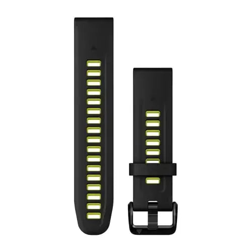 Garmin QuickFit 20 mm silikoniranneke musta/limenvihreä 010-13279-03