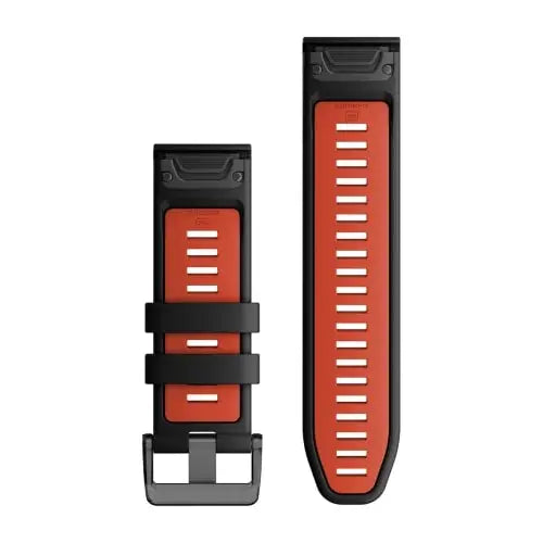 Garmin QuickFit 26mm silikoniranneke musta/tulenpunainen 010-13281-06
