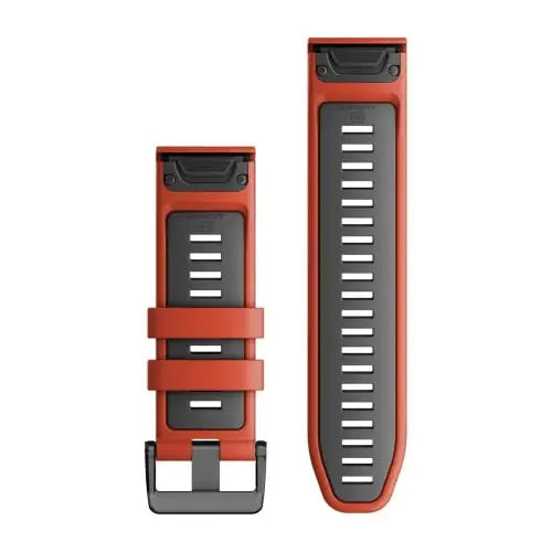 Garmin QuickFit 26mm silikoniranneke tulenpunainen/grafiitinharmaa 010-13281-04