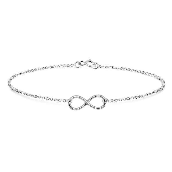Hopeinen rannekoru Infinity