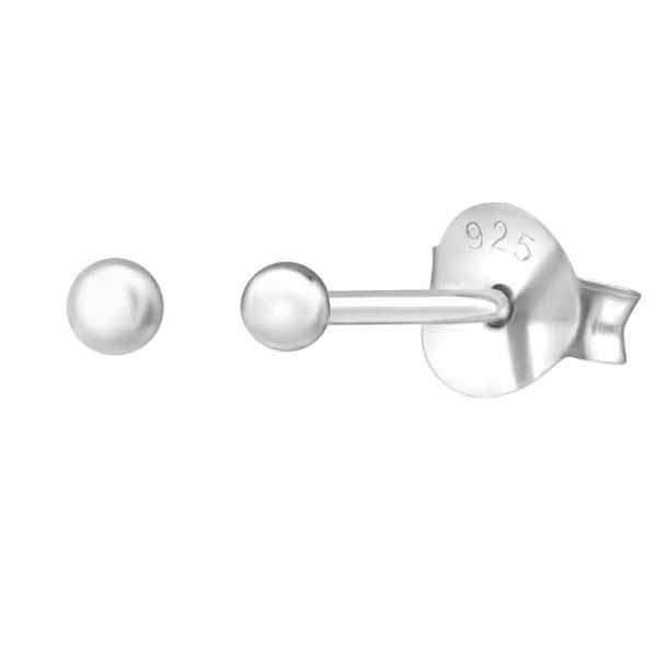 Hopeiset pallokorvakorut 2 mm