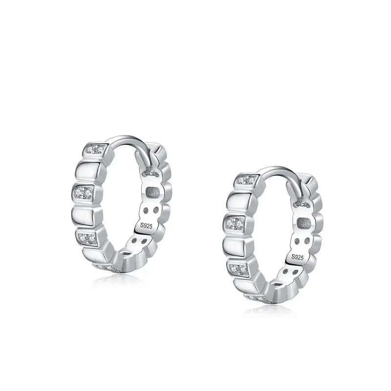 Hopeakorvarenkaat zirkoneilla 3 x 14 mm Trendi Koru