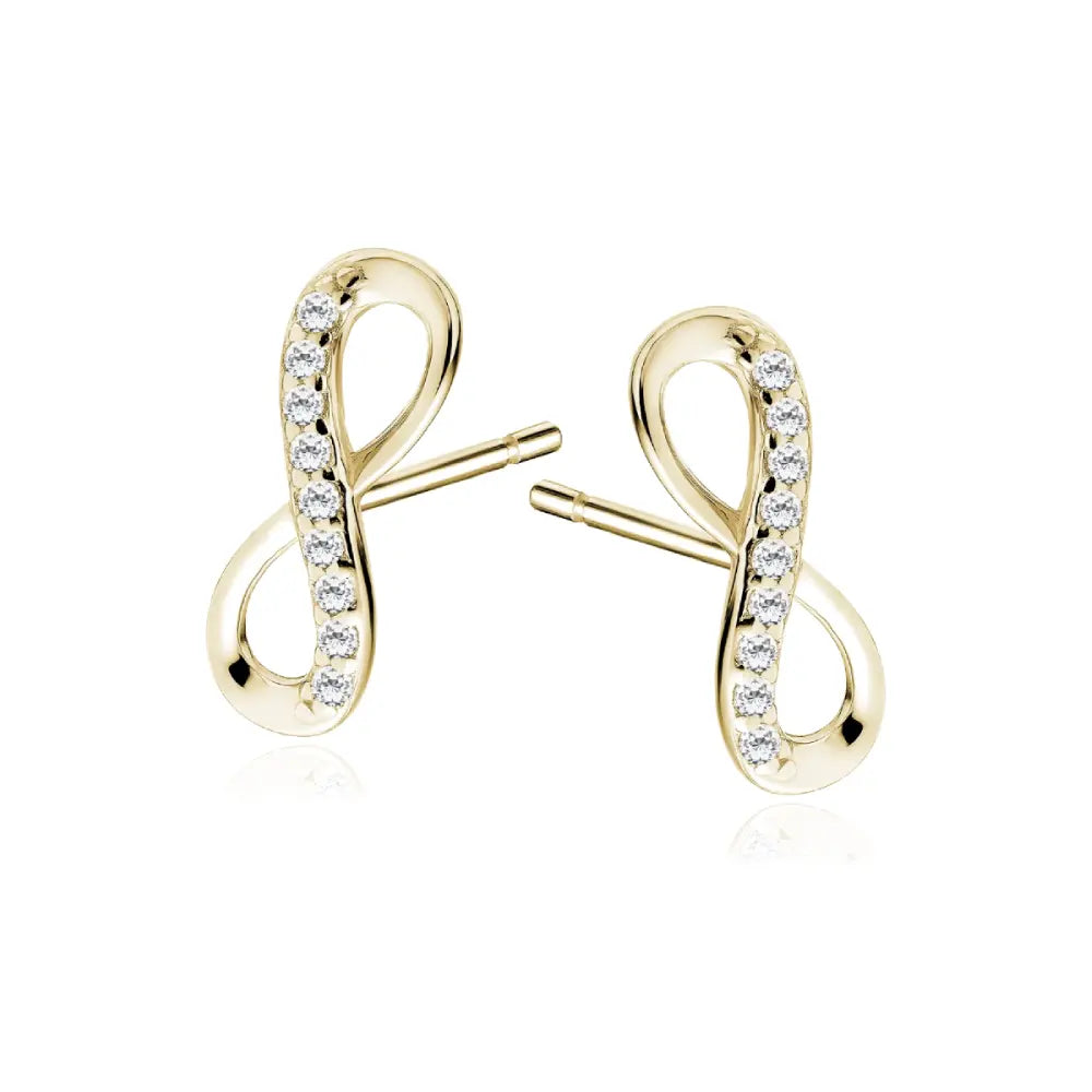 Kullatut hopeakorvakorut infinity zirkonioilla 14 x 6 mm HME1311