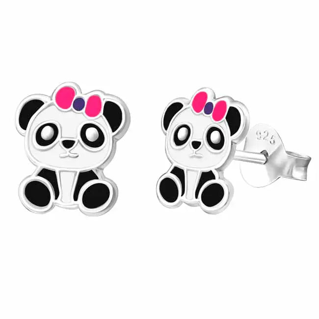 Hopeiset Panda korvakorut