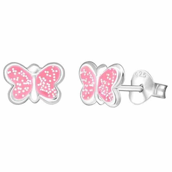 Hopeakorvakorut perhonen pinkki