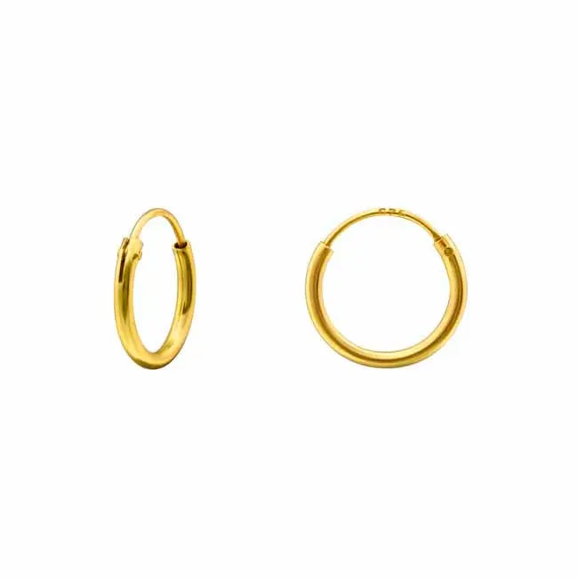 Kullatut hopeakorvarenkaat 10 mm