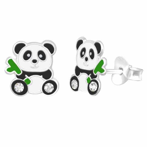 Hopeakorvakorut panda ja bambu