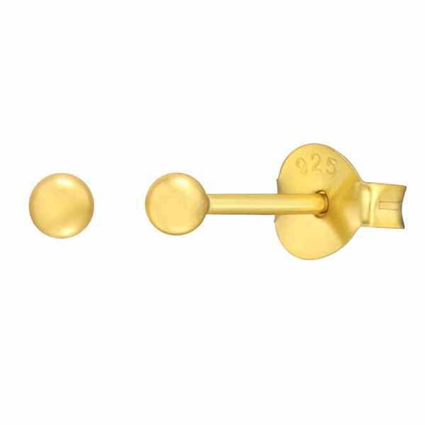Hopeiset pallokorvakorut 2,5 mm kultadublee