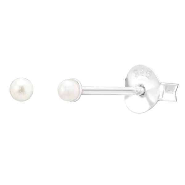 Hopeiset helmikorvakorut 2 mm