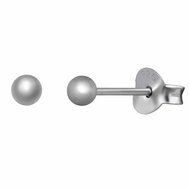 Hopeiset platinoidut pallokorvakorut 3 mm