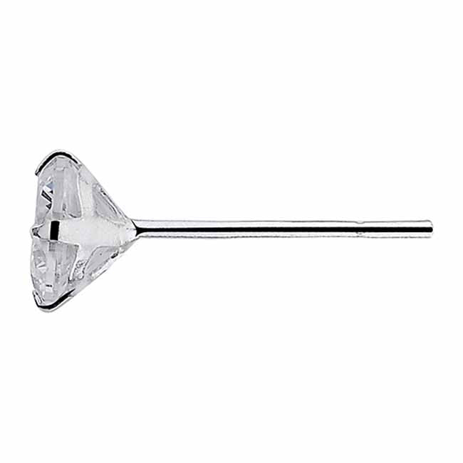 Hopeakorvakorut zirkonianappi 5 mm
