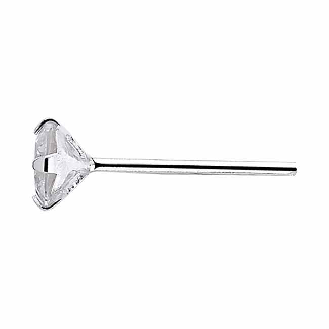 Hopeakorvakorut zirkonianappi 4 mm