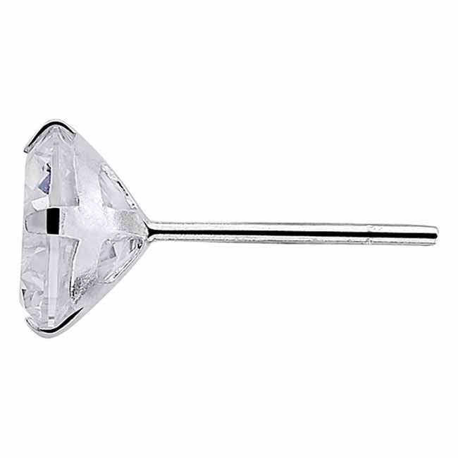 Hopeakorvakorut zirkonianappi 10 mm