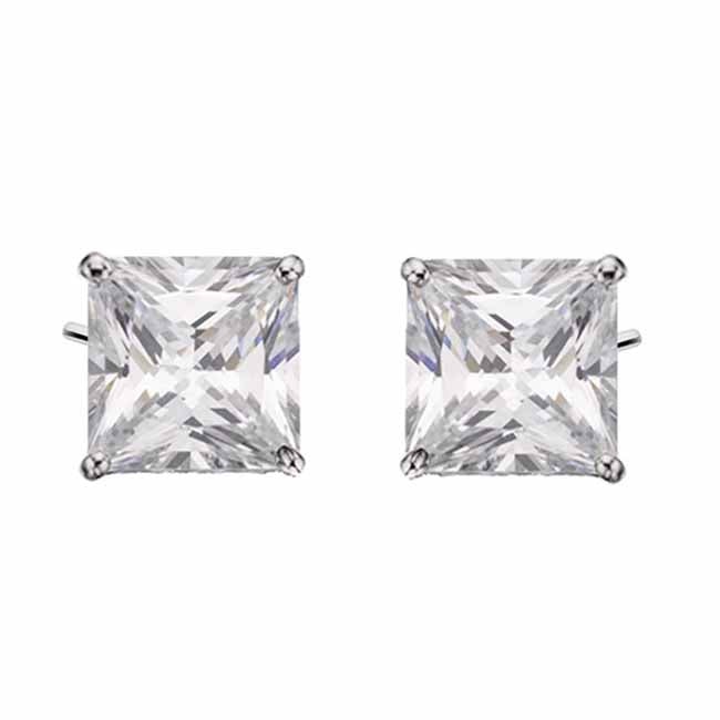Hopeakorvakorut neliö zirkonia 10 mm