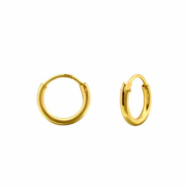 Kullatut hopeakorvarenkaat 1,2 mm