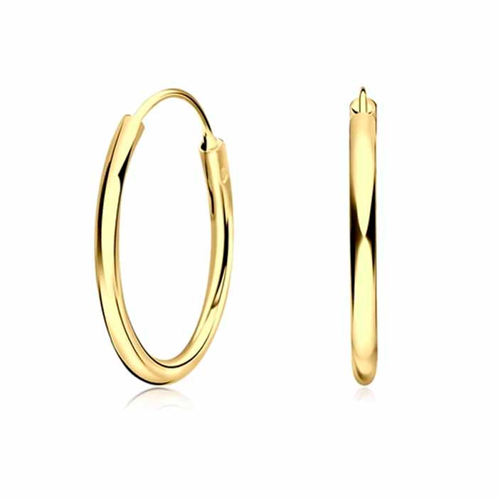 Kullatut korvarenkaat 1,6 mm useita kokoja