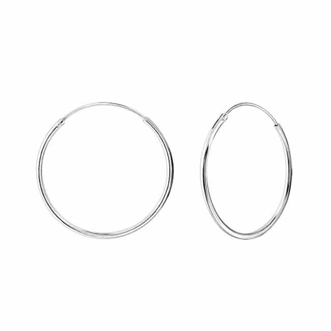 Hopeiset korvarenkaat 1,2 mm useita kokoja