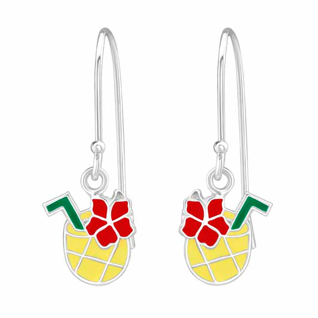 Roikkuvat hopeakorvakorut ananas