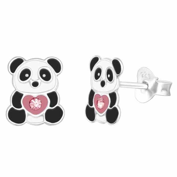 Hopeakorvakorut panda ja sydän