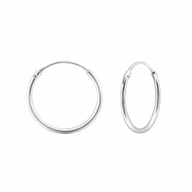 Hopeiset korvarenkaat 1,2 x 16 mm
