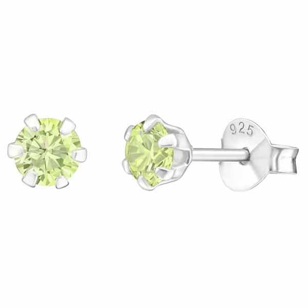 Hopeakorvakorut pyöreä zirkonia 4 mm