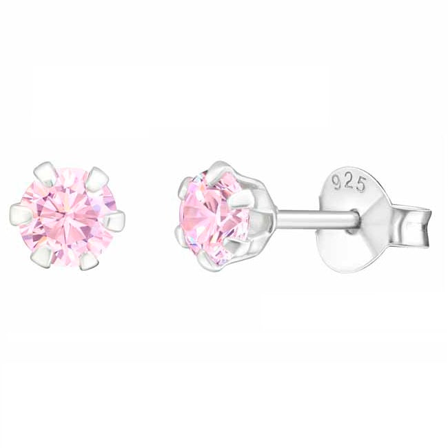 Hopeakorvakorut pyöreä zirkonia 4 mm
