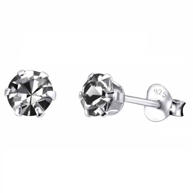 Hopeakorvakorut pyöreä zirkonia 5 mm