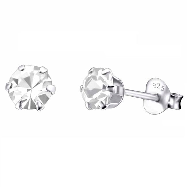 Hopeakorvakorut pyöreä zirkonia 5 mm