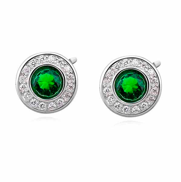Hopeiset zirkoniakorvakorut 10 mm