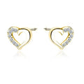 Gold-plated silver heart earrings