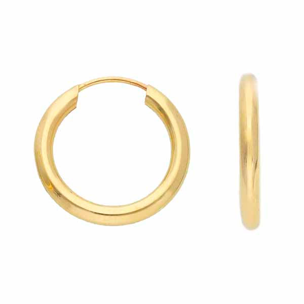 Kultaiset korvarenkaat 2 x 15 mm