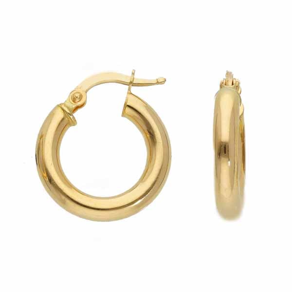 Kultaiset korvarenkaat 3 x 10 mm