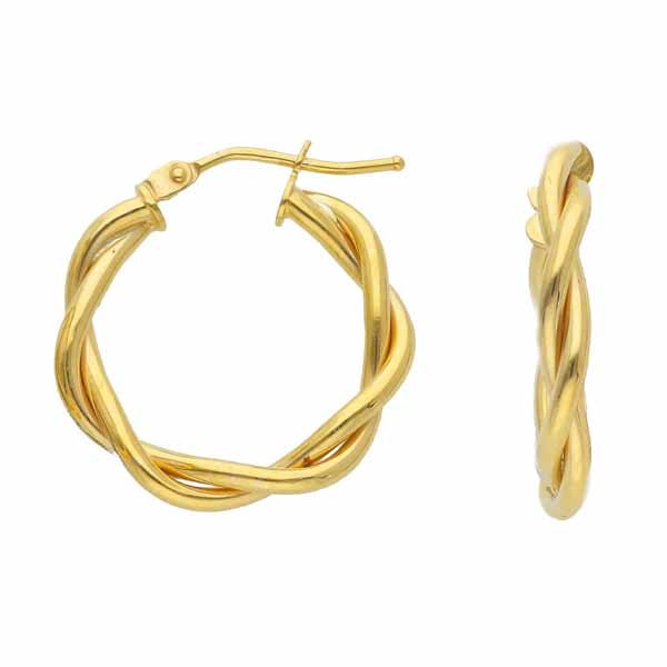 Kultaiset korvarenkaat kierteellä 20 mm