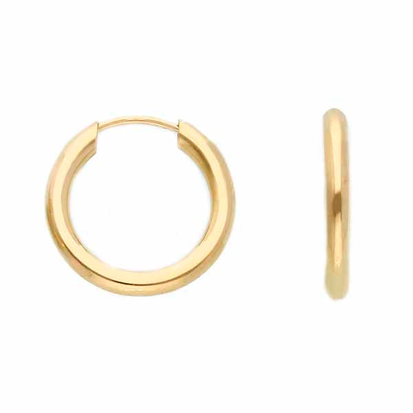Kultaiset korvarenkaat 2 x 15 mm