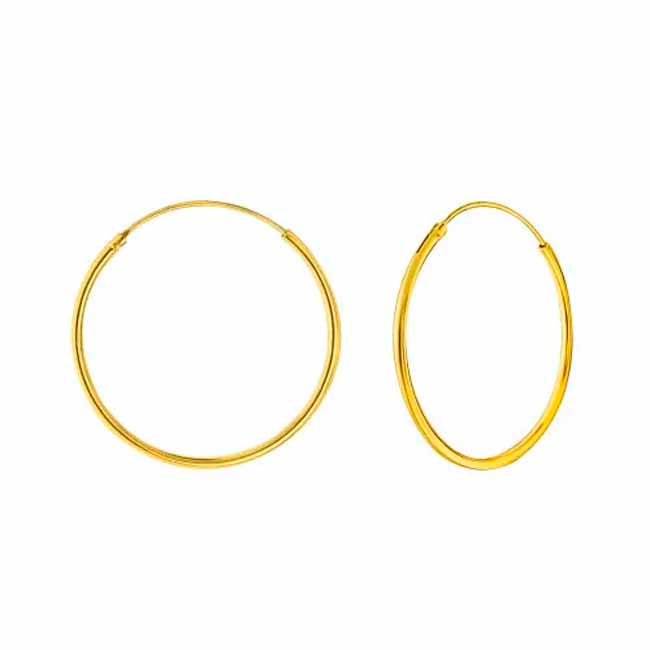 Kullatut hopeakorvarenkaat 1,2 mm
