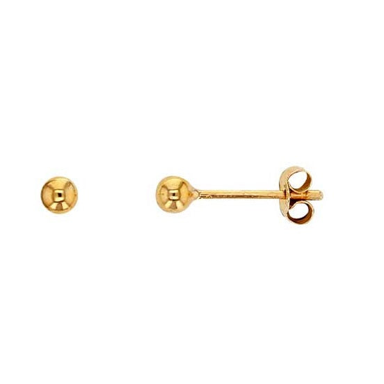 Kultaiset pallokorvakorut 3 mm