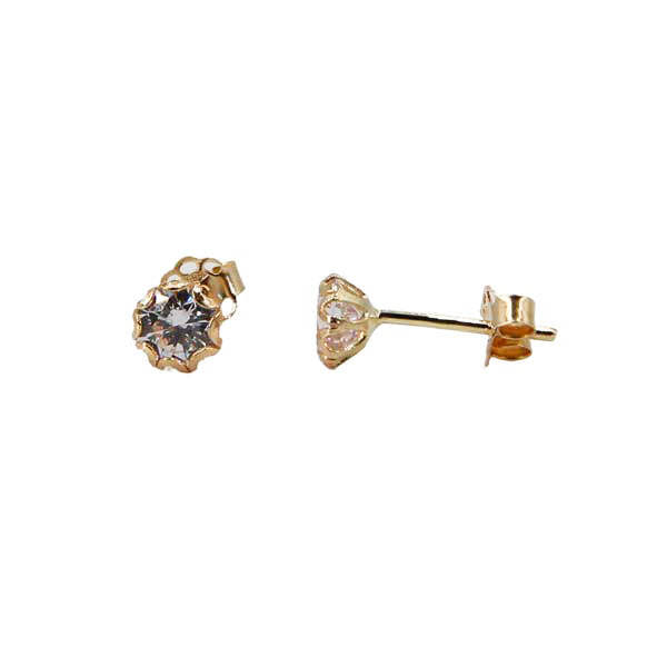 Kultaiset korvakorut zirkonia 5 mm